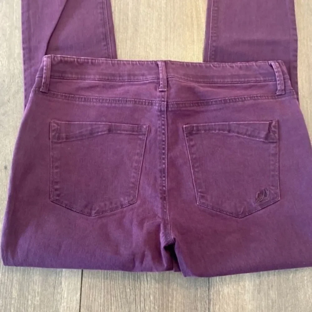 Express purple jeans mid rise ankle slit